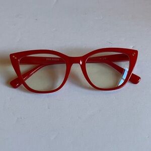 STEVE MADDEN BLUE LIGHT READING GLASSES NO MAGNIFICATION RED NWOT